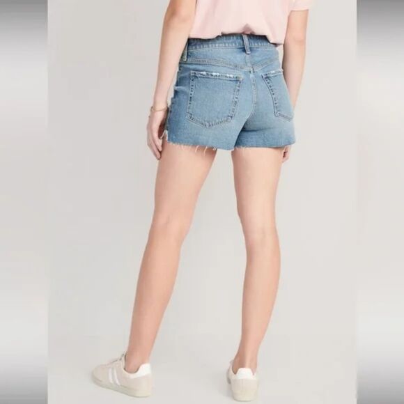 Old Navy Blut OG Straight Jean Shorts High-Waisted Plus Size 24 NWT - Picture 2 of 3